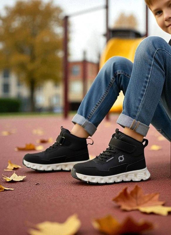 Дитяче демосизонне взуття для хлопчика черевики спортивні хайтопи утеплені на липучці РОЗМІР: 34, фото 1