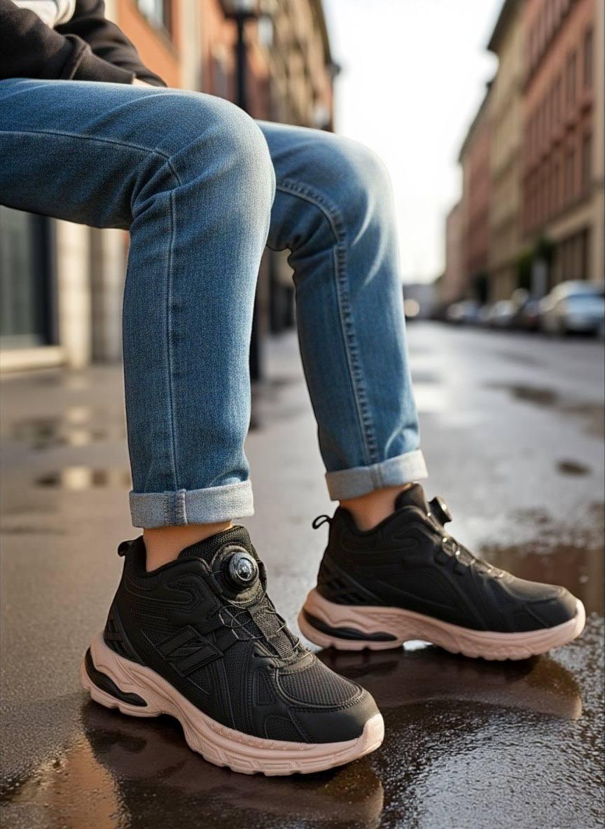 Дитяче демосизонне взуття для хлопчика черевики спортивні хайтопи утеплені на липучці РОЗМІР: 38-39, фото 1