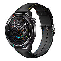 Комплект для Xiaomi Watch S3/S4 Black-multicolor (безель ATR+шкіряний ремінець), фото 2