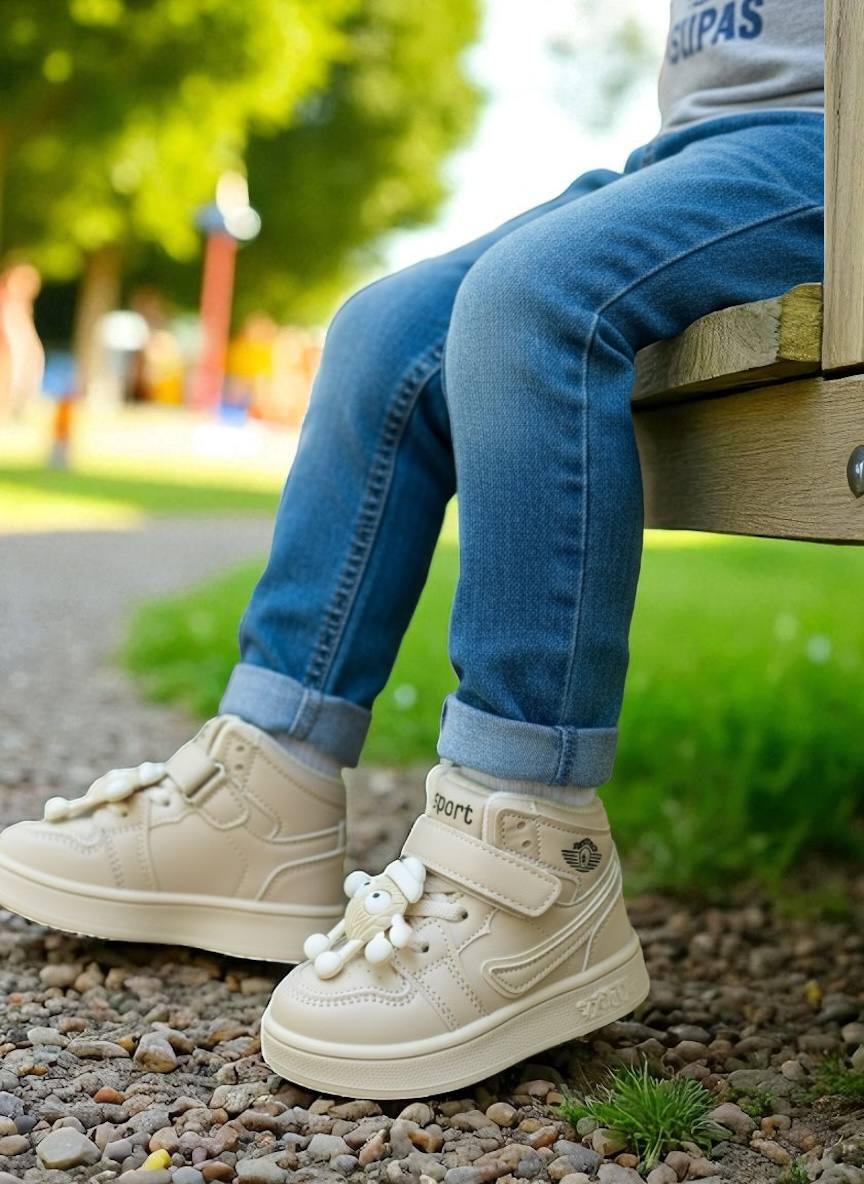 Дитяче демосизонне взуття для дівчаток, черевики, спортивні хайтопи утеплені на липучці. РАЗМЕР:22-23, фото 1