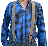 Підтяжки чоловічі Батал на зріст до 200 см Х-подібні 40 мм 4 застібки койот, фото 2