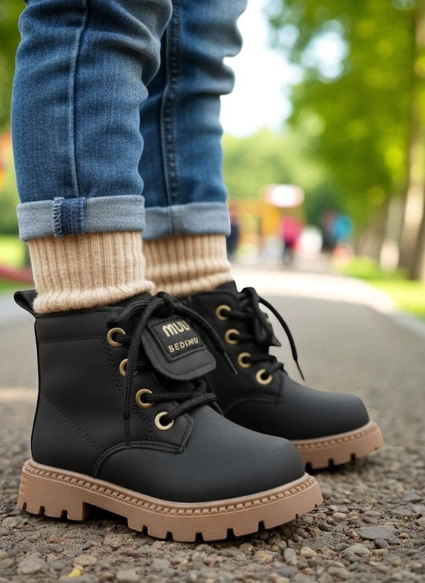 Дитяче демосизонне взуття для дівчаток, черевики, ошатні хайтопи утеплені на липучці. РОЗМІР: 23-27, фото 1