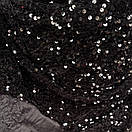 Велюр тканина з паєткою 150 см 200 г/м2 Чорний з чорним, фото 2