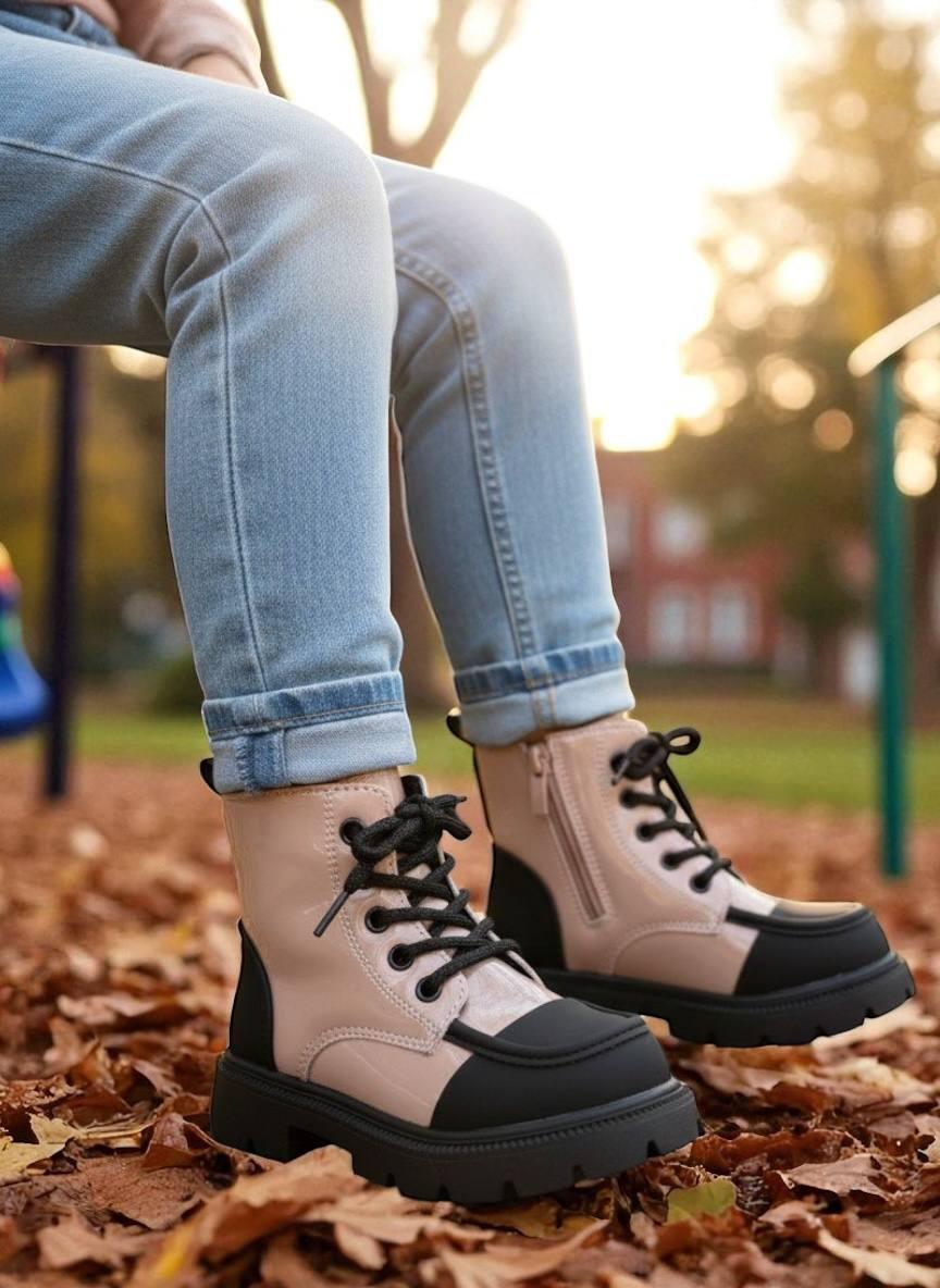 Дитяче демосизонне взуття для дівчаток, черевики, ошатні хайтопи утеплені на липучці. РАЗМЕР: 26-29, фото 1