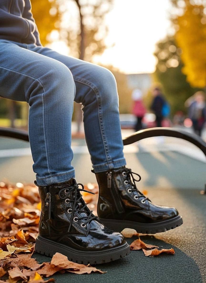 Дитяче демосизонне взуття для дівчаток, черевики, ошатні хайтопи утеплені на липучці. РАЗМЕР: 29, фото 1