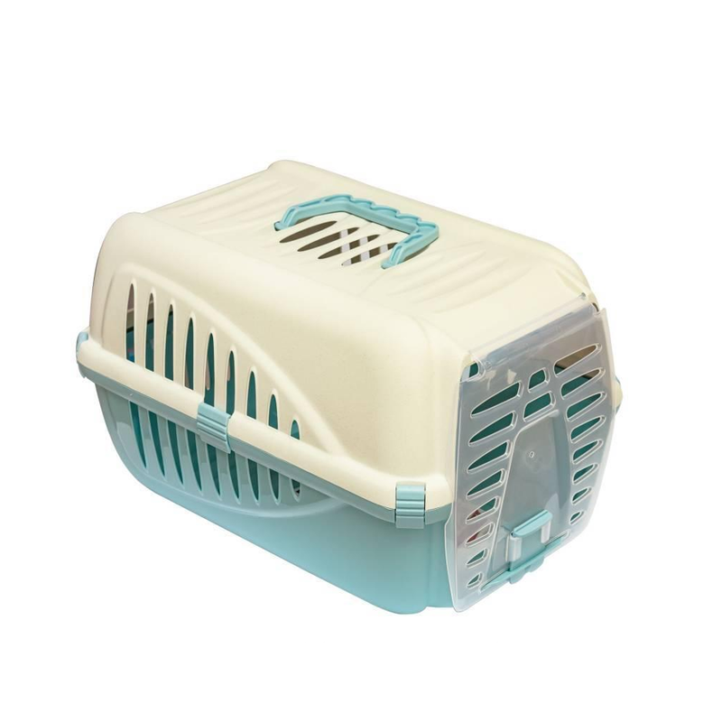 Переноска для хатніх тварин біло-блакитна вагою до 10 кг розмір 50*33*31 см Panzer, фото 1