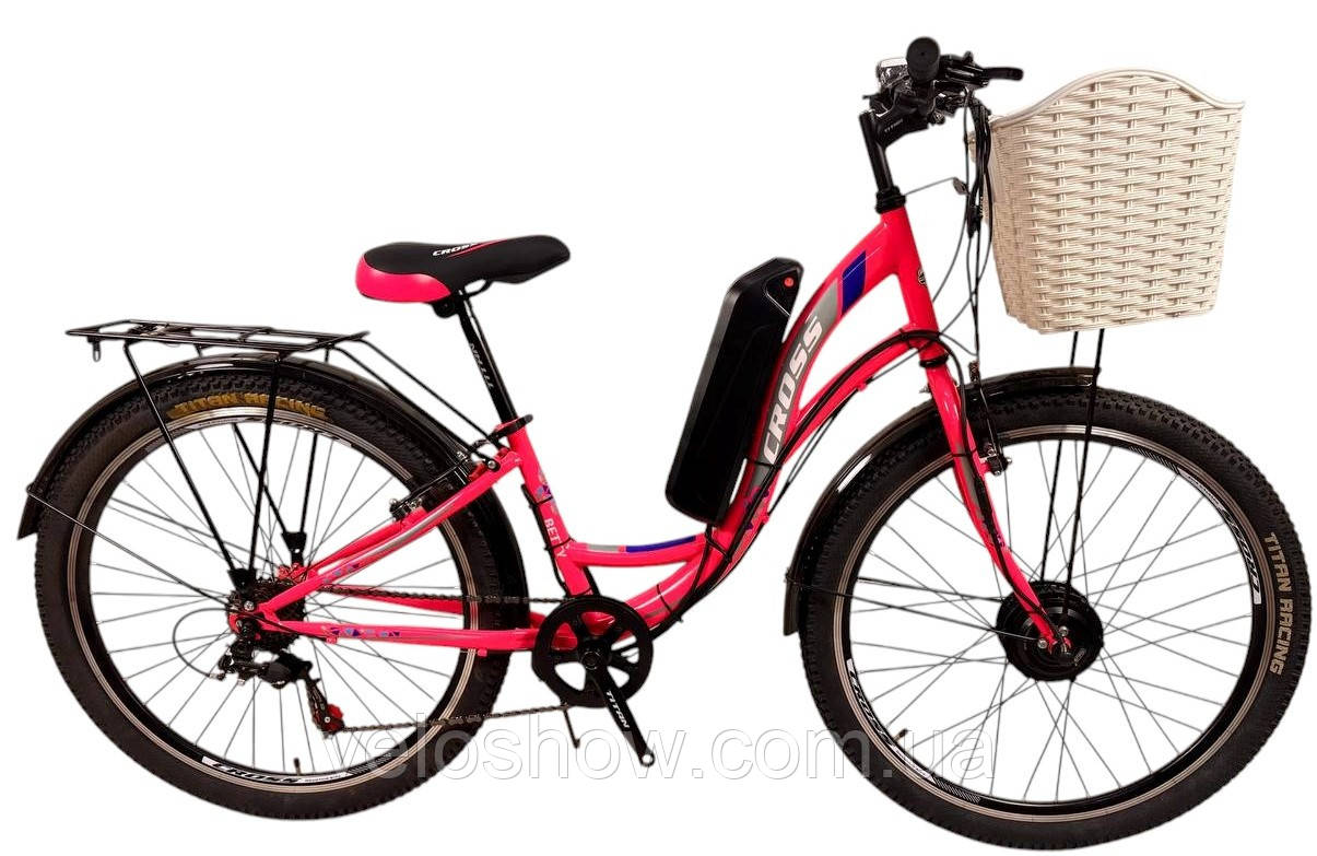 Електровелосипед 26 Lido 350W, 36V10AH, 15A мотор MXUS з дисплеєм міський жіночий дорожній унісекс Cross, фото 1