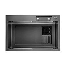 ID 7545-BC мийка PROFI 750x450x215мм,(3.0/0.8мм),сифон. дозат. 2 кош, дошк, зміщувач PVD Black {1/1}