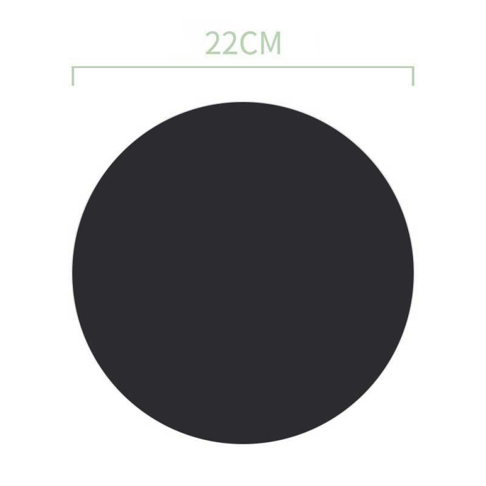 Килимок для миші PU чорний круглий без малюнка діаметр 220 мм