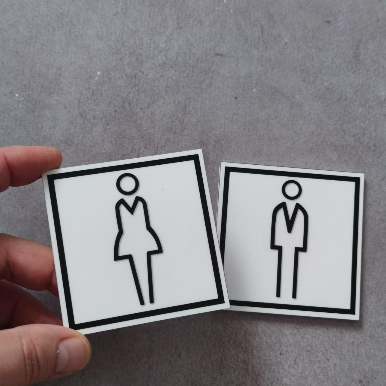 Таблички Туалет пара Білі Глянець