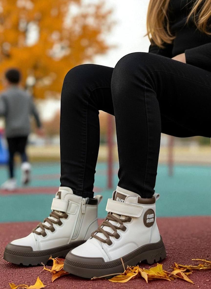 Дитяче демосизонне взуття для дівчаток, черевики, спортивні хайтопи утеплені на липучці. РОЗМІР: 30, фото 1