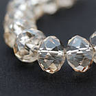 Намистини Австрійський Кришталь, Скло Грановані Прозорі, Рондель, Світло-коричневий, 6х4мм, 92шт/36см/нитка, фото 2