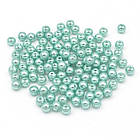 Перли Намистини Акрилові, Глянцеві, Круглі, Аквамарин, 4мм, Отвір 1мм, близько 850шт/25г, фото 4