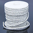 Шнур Замшевий, з алюмінієвими вставками, Білий, 5х2мм, 1 м, фото 2