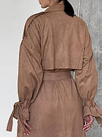 Жіночий замшевий тренч оверсайз, фото 7