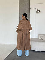 Жіночий замшевий тренч оверсайз, фото 10