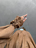 Жіночий замшевий тренч оверсайз, фото 9