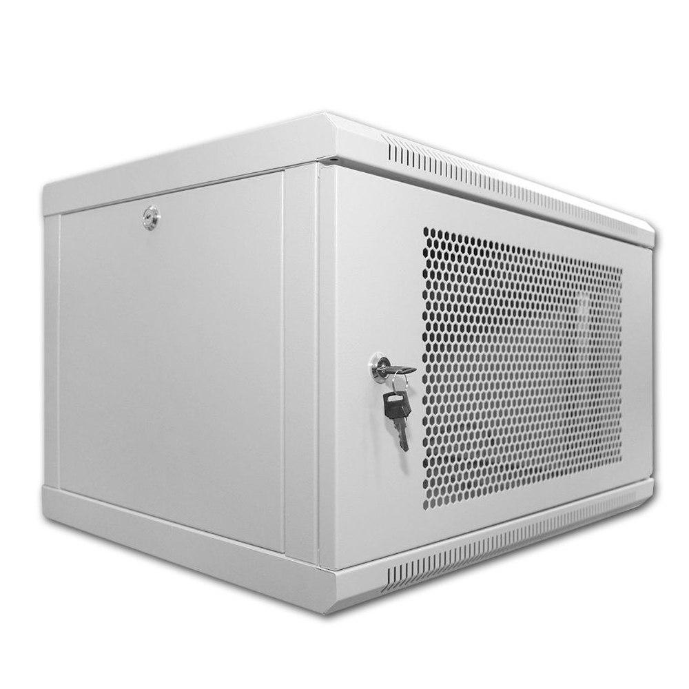 Шафа серверна SteelNet 9U 600 x 450 для мережевого обладнання (перфорація, сірий), фото 1