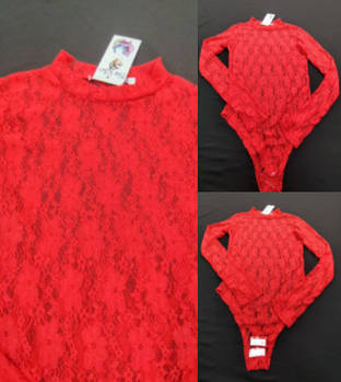 Жіноче мереживне боді 42-46 червоний