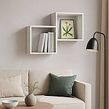 Полиця навісна IdealMebel Куб 2, настінна полиця, книжкова полиця, декоративна полиця в кімнату, будинок., фото 5