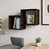 Полиця навісна IdealMebel Куб 2, настінна полиця, книжкова полиця, декоративна полиця в кімнату, будинок., фото 6