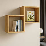 Полиця навісна IdealMebel Куб 2, настінна полиця, книжкова полиця, декоративна полиця в кімнату, будинок., фото 7