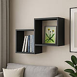 Полиця навісна IdealMebel Куб 2, настінна полиця, книжкова полиця, декоративна полиця в кімнату, будинок., фото 8