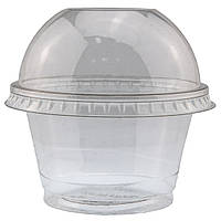 Склянка десертна 200 мл із купольною кришкою (10 шт.)