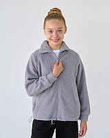Джемпер сірий на флісовій основі, баранчик, застібка-блискавка, стяжка знизу тм BossKids зріст 140 см