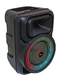 Портативна колонка Sing-e ZQS8147 з мікрофонами та пультом Акустична система RGB підсвітка Чорний 200 Вт, фото 4