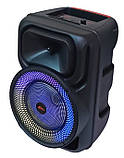 Портативна колонка Sing-e ZQS8147 з мікрофонами та пультом Акустична система RGB підсвітка Чорний 200 Вт, фото 5
