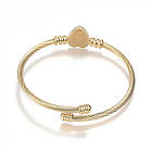 Браслет з Нержавіючої Сталі, Золото, Внутрішній діаметр 57мм, Товщина 3мм, Серце: 11x12x5мм, 1 шт, фото 3