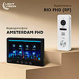 Комплект відеодомофона Light Vision з електрозамком: домофон 7" AMSTERDAM FHD Black, відеопанель 2Mp RIO FHD, фото 6