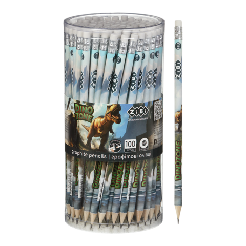 Олівець ZB.2325 НВ з гумкою DINO (100), фото 1