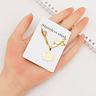 Набір Океан Ланцюжок з Кулоном і Сережки-гвоздики, Нерж. Сталь, Золото, 45см, 5 комплектів/набір, фото 2