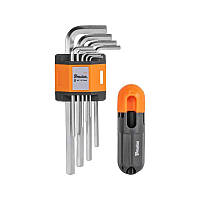 Набір шестигранних ключів HEX 1,5 - 10 мм з T-подібною 
ручкою, 9 шт., довгі, DIY-HKGH31-LO/B