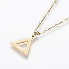 Комплект з Нержавіючої Сталі, Ланцюжок і Сережки-гвоздики, Золото, 44-46.3см, Підвіс: 18х18.5мм, фото 5