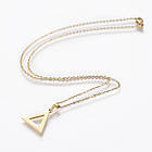 Комплект з Нержавіючої Сталі, Ланцюжок і Сережки-гвоздики, Золото, 44-46.3см, Підвіс: 18х18.5мм, фото 6