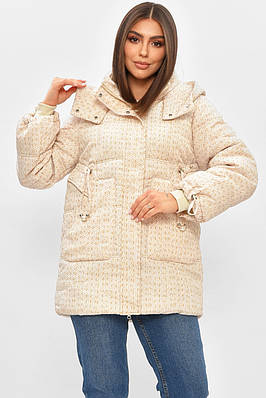 Куртка жіноча демісезонна молочного кольору 206069T Безкоштовна доставка