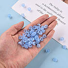 Шапочки для Намистин Акрил Матові, Прозорі, Квітка, Блакитний, 10х6мм, Отвір 1.5мм, близько 95шт/25г, фото 5