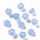 Шапочки для Намистин Акрил Матові, Прозорі, Квітка, Блакитний, 10х6мм, Отвір 1.5мм, близько 95шт/25г, фото 6