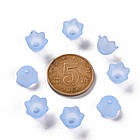 Шапочки для Намистин Акрил Матові, Прозорі, Квітка, Блакитний, 10х6мм, Отвір 1.5мм, близько 95шт/25г, фото 7