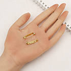 Основа під Брошку Латунь, Шпилька, з 2-ма отворами, Клас ААА, Позолота 18К, 28х5х6мм, Пін 1мм, 2 шт, фото 2