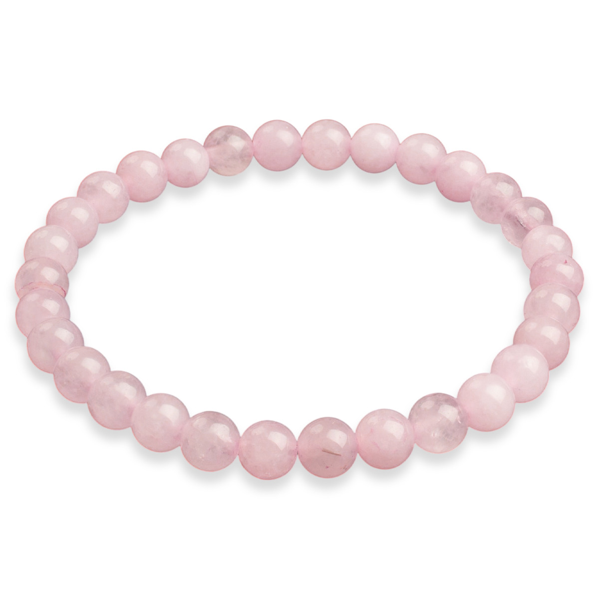 Браслет з Намистин Натурального Рожевого Кварцу, Еластичний, 5.5-6см, Намистина 8мм, 20-23шт/браслет, фото 1