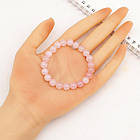 Браслет з Намистин Натурального Рожевого Кварцу, Еластичний, 5.5-6см, Намистина 8мм, 20-23шт/браслет, фото 2