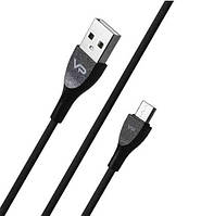 Заряднее устройство адаптер для мобильного телефона Cable USB to Micro 2.4A (1m) Veron NM09 Nylon Black