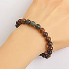 Браслет з Намистин Натуральна поліхромна Яшма Пікассо, Еластичний, 5.5-6см, Намистина 8мм, 20-23шт/браслет, фото 4