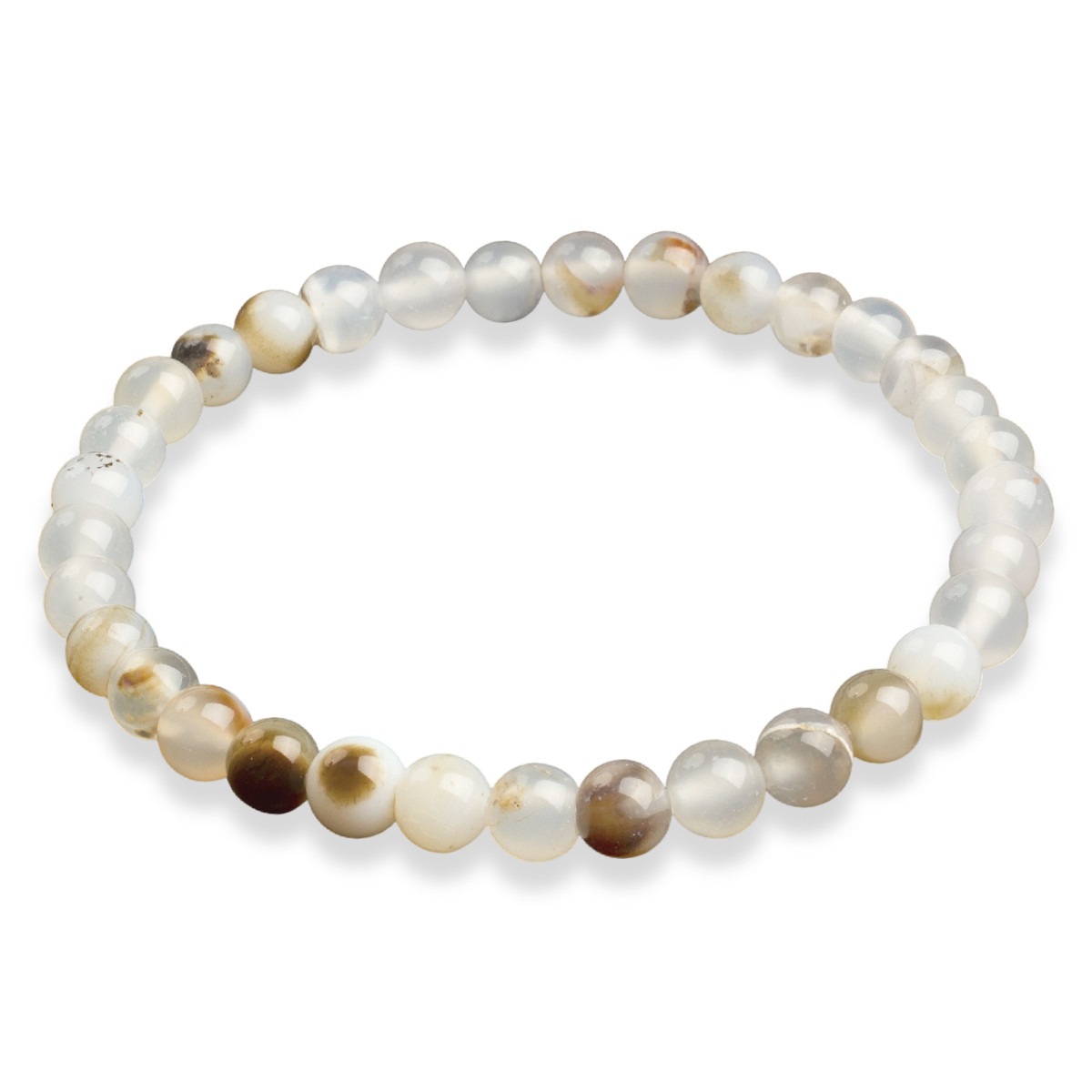 Браслет з Намистин Натурального Агату, Еластичний, 5-6см, Намистина 5.8-6.8мм, 27-31шт/браслет, фото 1