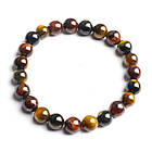 Браслет з Намистин Натурального Тигрового Ока, Еластичний, 5.5-6см, Намистина 8мм, 20-23шт/браслет, фото 3