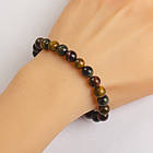 Браслет з Намистин Натурального Тигрового Ока, Еластичний, 5.5-6см, Намистина 8мм, 20-23шт/браслет, фото 4